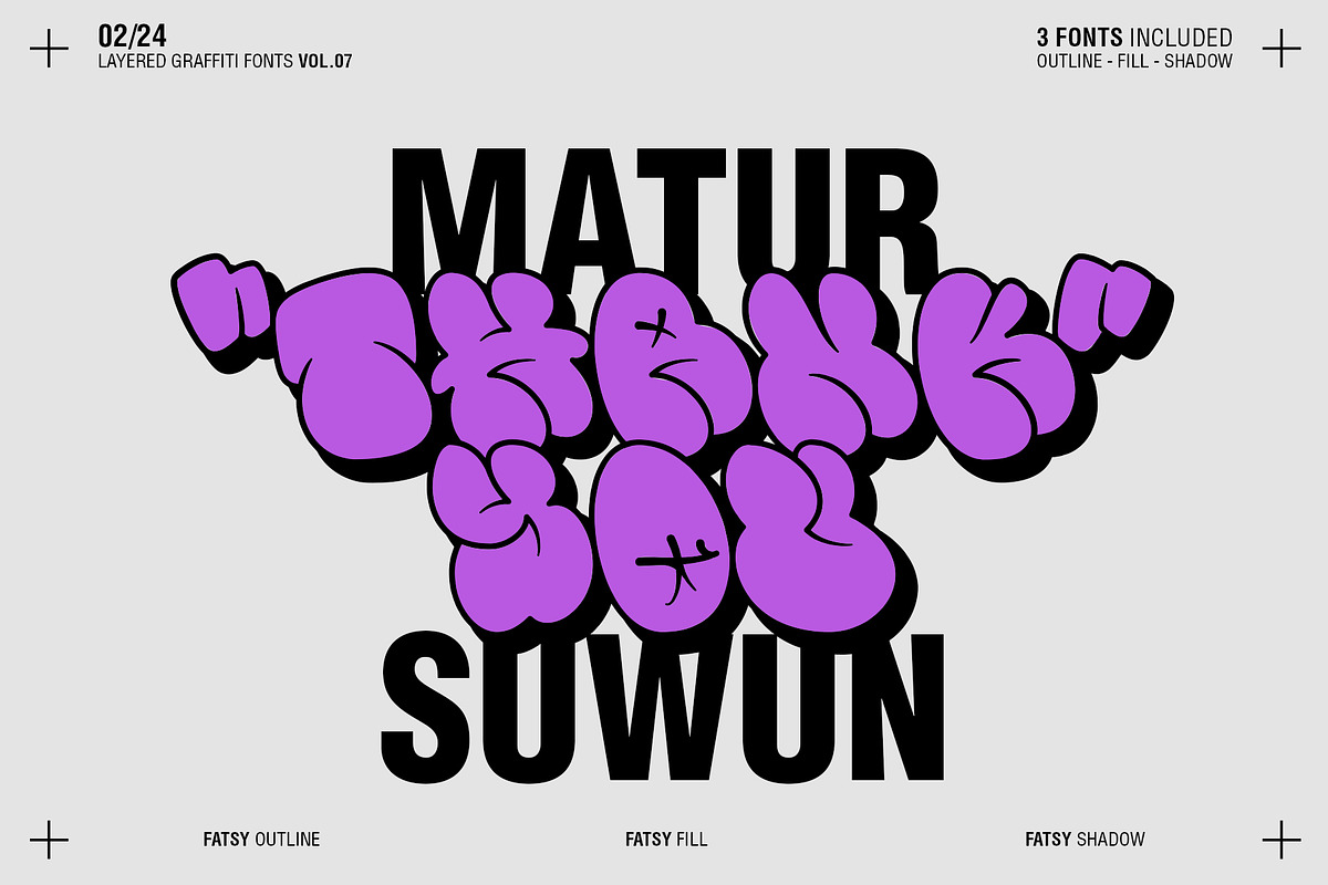 Fatsy - Layered Graffiti Fonts, a Blackletter Font by SemutHitam Creative (Photo 18 of 19)