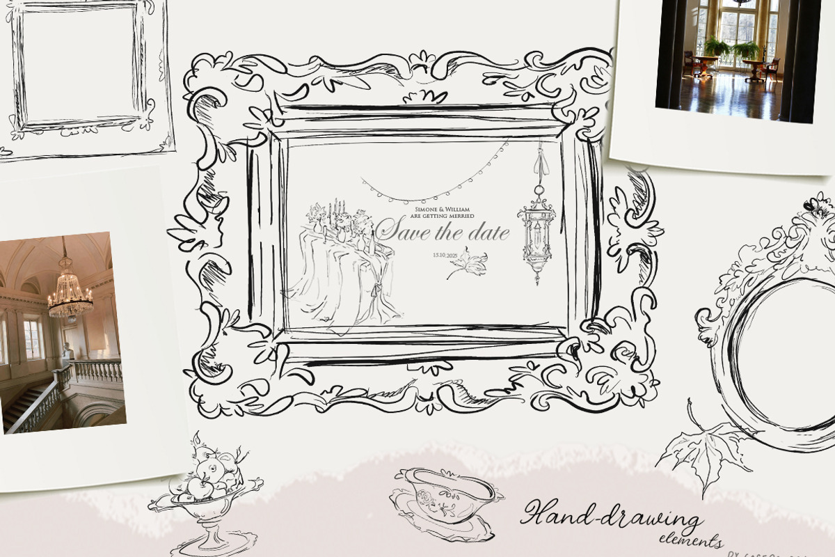 Vintage cottagecore line collection, a Decorative Illustration by 60secondsArt (Photo 2 of 11)