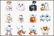 Funny Retro Halloween Ghost Clipart, an Illustration by Sublimation Artist (Thumbnail 3 of 6)