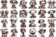 Whimsical Christmas Fluffy Dogs Clip, an Illustration by Sublimation Artist (Thumbnail 2 of 6)