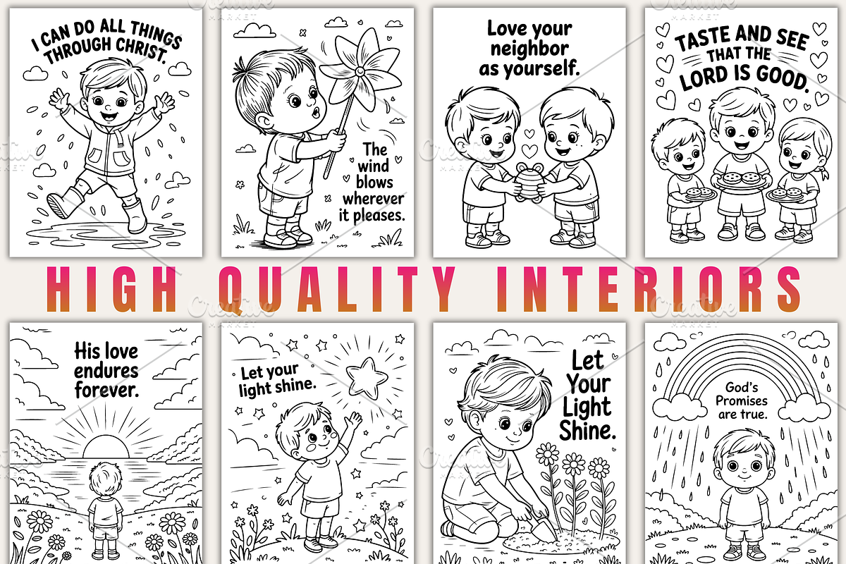 Bible Verse Coloring Book Pages, an Education Illustration by Ink Gallery (Photo 2 of 4)
