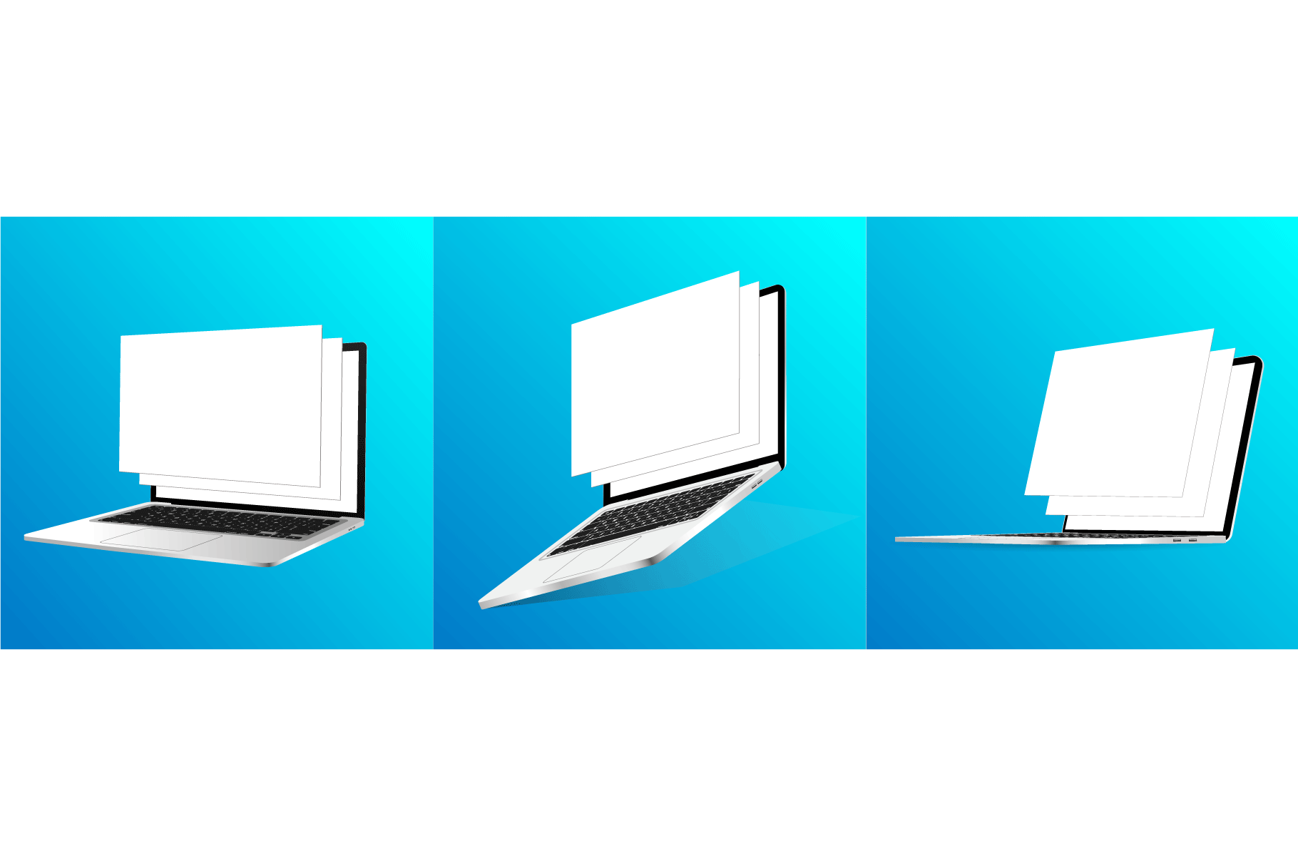 Mockups 3D Open Laptops by Sergeybitos  Creative Market