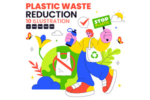10 Plastic Waste Reduction, a Person Illustration by denayunebgt