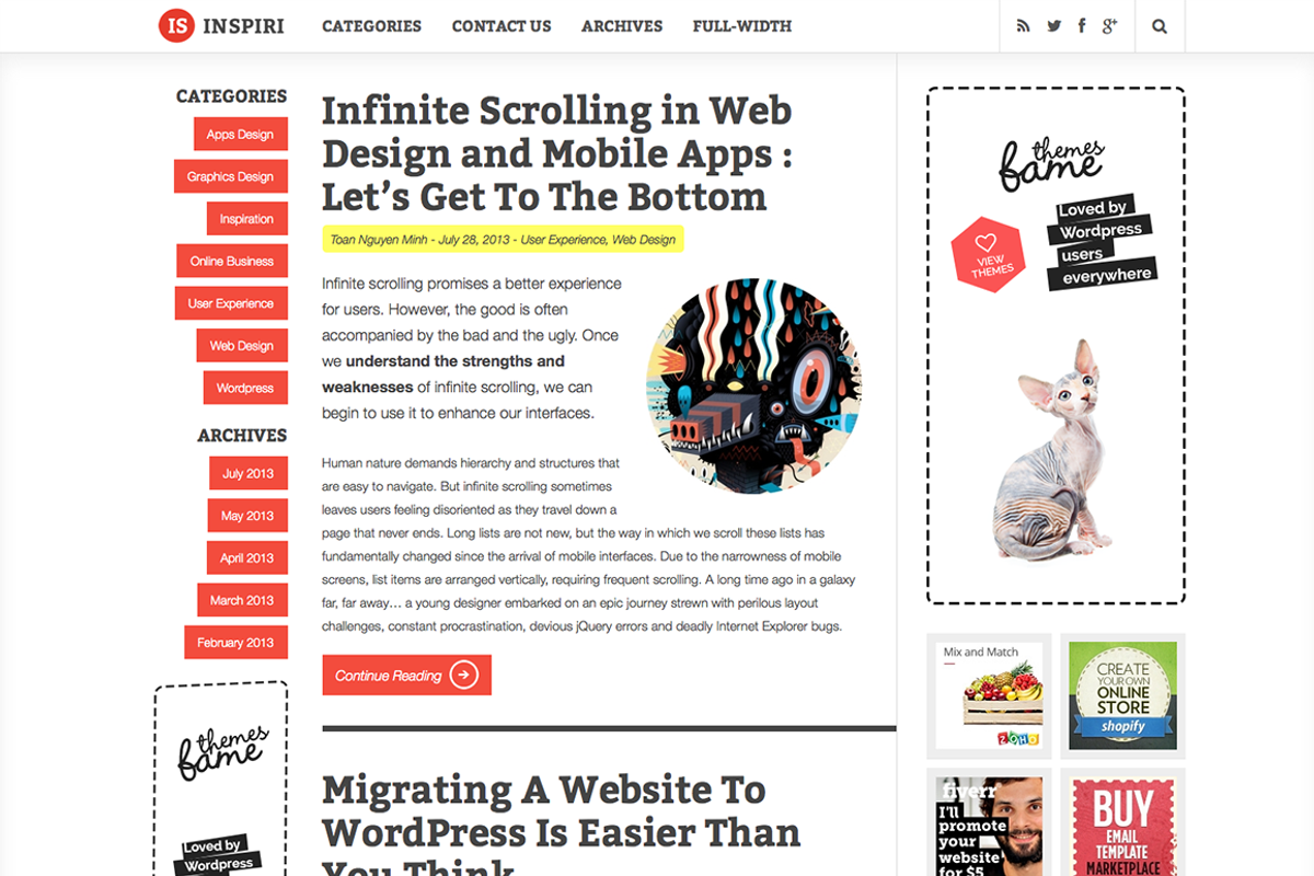 Inspirin : Blogging Wordpress Theme, a WordPress Template by FameThemes (Photo 2 of 2)
