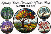 Spring Tree Stained Glass PNG, an Illustration by RobertsArt (Thumbnail 1 of 5)