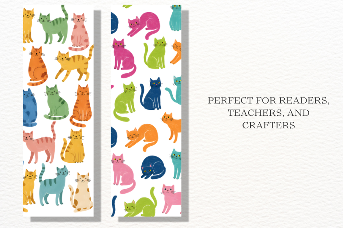 Whimsy Cats Bookmarks Png Bundle, an Animal Illustration by Markicha Art (Photo 4 of 12)