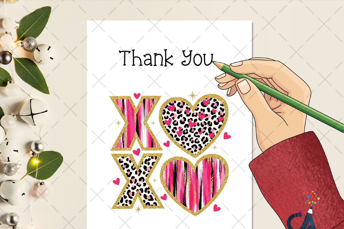 XOXO Valentine Day Heart Brushstroke, an Illustration by Creative Art (Photo 2 of 6)