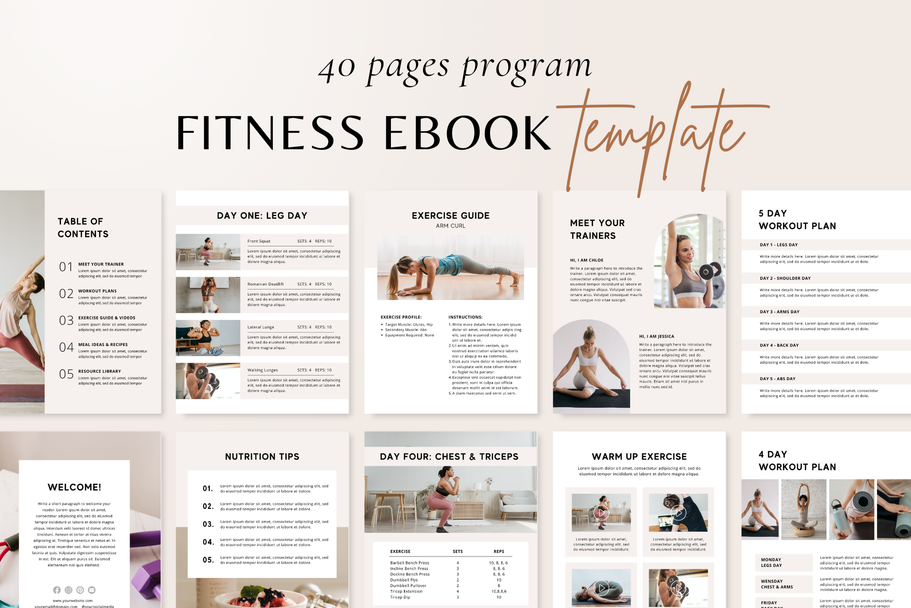 Fitness Ebook Template, a Magazine Template by ShopRShop