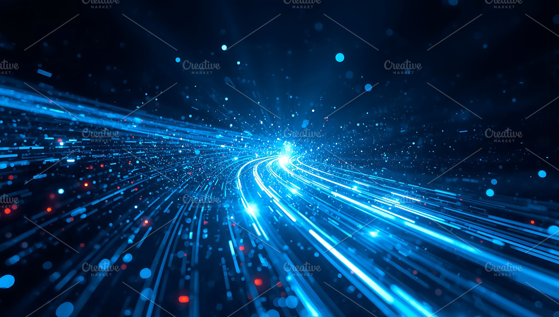 Blue Hyperspace Vortex – Neon Light, a Technology Photo by Artonix