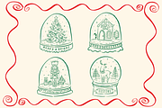 Christmas Snow Globes Hand Drawn, a Seasonal Illustration by LemonDesign (Thumbnail 3 of 3)