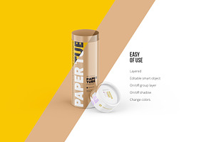 Opened Paper Tube Mockup 40x122mm