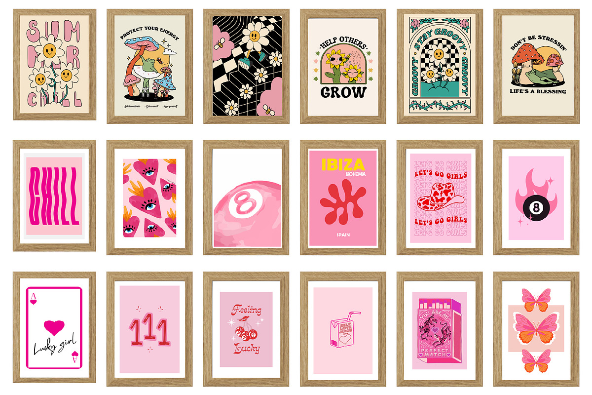 Trendy Pink Preppy Wall Art Prints, a Wallpaper Photo by Chipshpow Graphics (Photo 10 of 10)