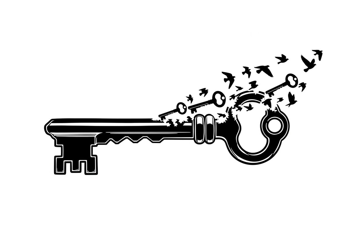 50 Flying Keys Silhouette Vector Bun, an Illustration by Designs_River (Photo 51 of 51)