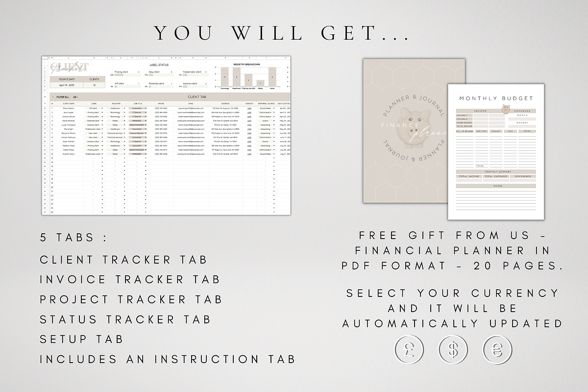 Client Tracker Google Sheets, a Templates & Theme by BRANDcontent (Photo 6 of 8)