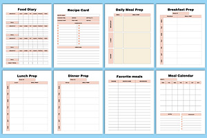 Meal Planner Bundile Canva Templates