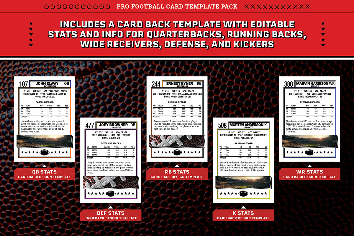 1990's Pro Football Cards PACK A, a Card Template by Chris Weibring (Photo 6 of 11)