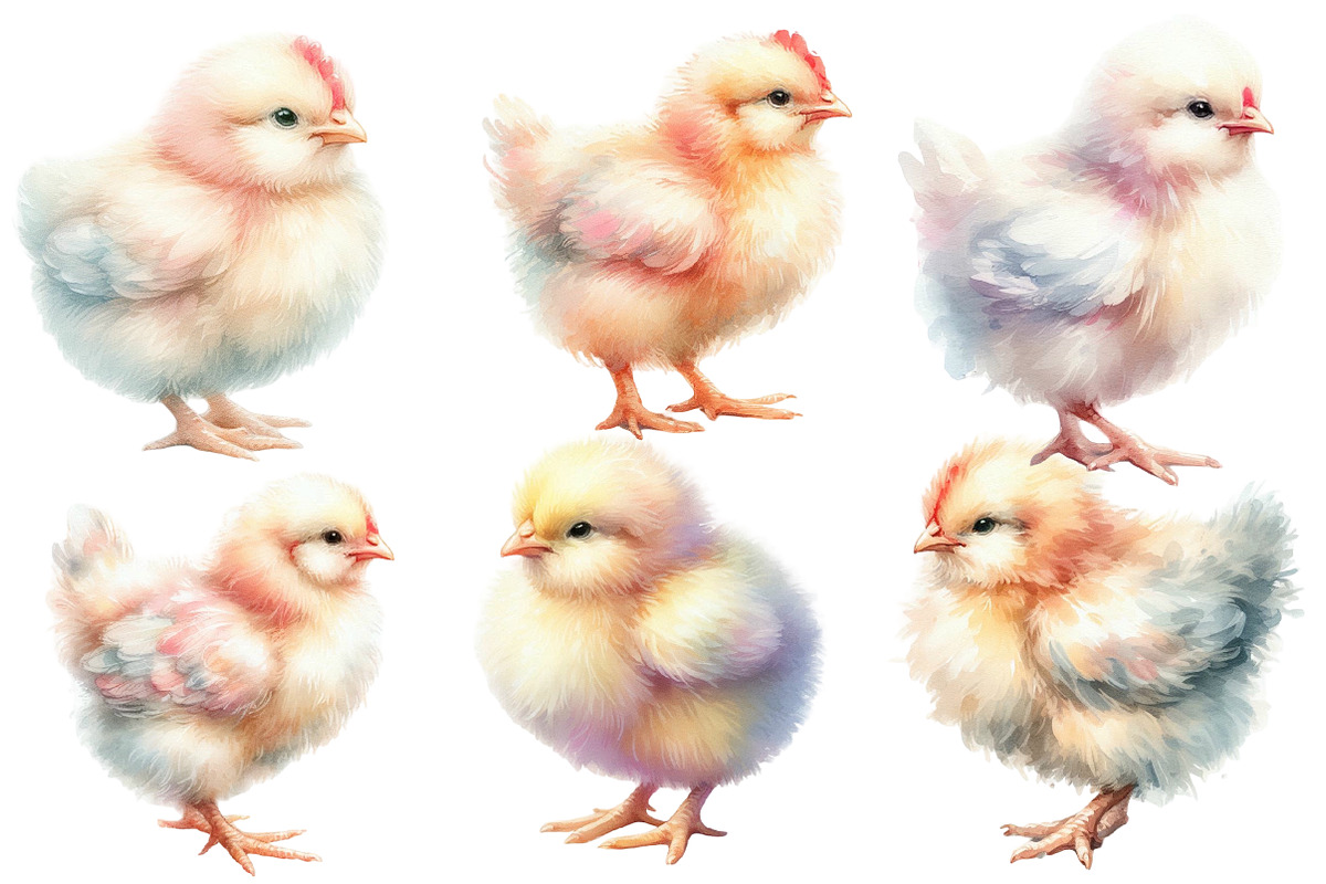Watercolor Chicken clipart, an Illustration by Designworld (Photo 5 of 6)