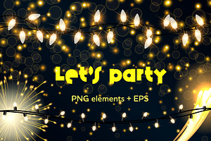 Party lights scene elements