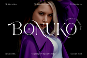 Bonuko - Modern Ligature Serif Font, a Serif Font by Iqsiart Studio (Thumbnail 1 of 16)