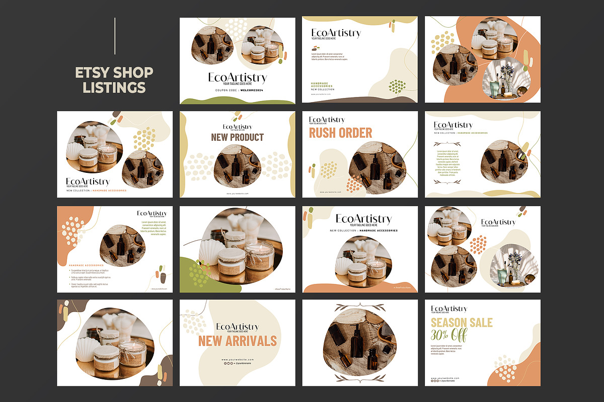 Canva ETSY Shop Kit - EcoArtistry, a Templates & Theme by illycreative (Photo 4 of 5)