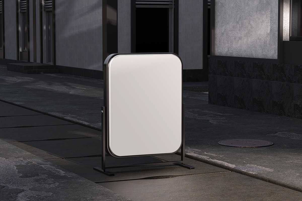Sidewalk Sign Stand Mockup, an Advertising Mockup by Artlogs x Modaldesain (Photo 4 of 4)