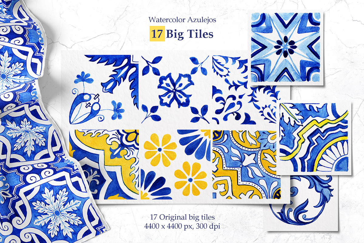 Portuguese Azulejos Tiles & Patterns, a Pattern Graphic by ilonitta (Photo 3 of 17)