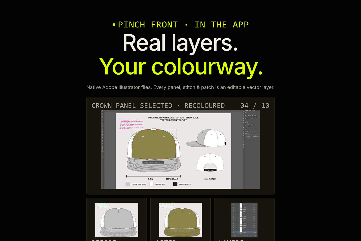 Hat Template - Pinch Hat, a Hat Mockup by Template Haven (Photo 4 of 12)
