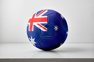 Australian Flag Soccer Ball on White Background, a Sports & Recreation Photo by Davizro's Market