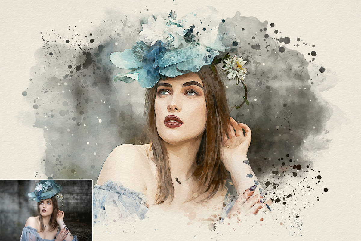Realistic Watercolor Splatter Effect, an Action Add-On by liptouse (Photo 2 of 10)