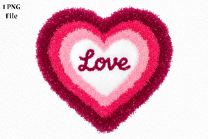 Latch Hook Valentine Heart Png, an Illustration by Canvas Craft