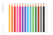 Vector Colored Crayons & Pencils, an Object Graphic by Side Project (Thumbnail 7 of 14)