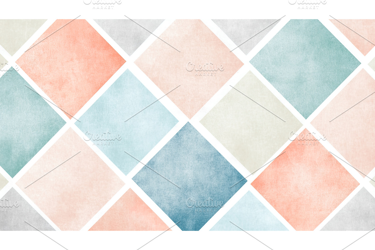 Pastel geometric diamond pattern, an Illustration by Lermont51