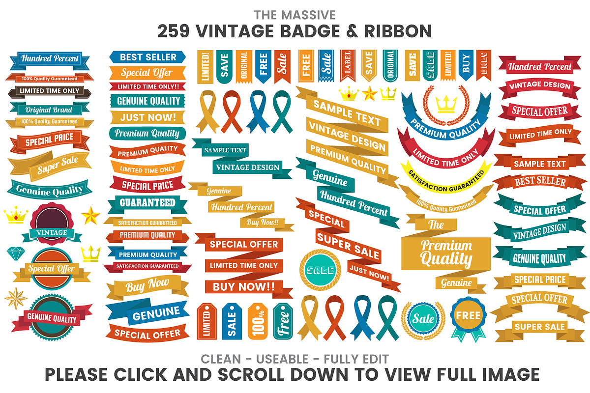 1046 VINTAGE BADGE & RIBBON, a Branding & Logo Template by Toonsteb (Photo 11 of 19)