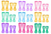 Watercolor Welly Boots Clipart, an Illustration by Doodle and Stitch (Thumbnail 3 of 4)
