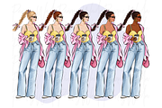 Fashion Girls 50 clipart set, a Person Illustration by Parinaz Wadia Design (Thumbnail 5 of 10)