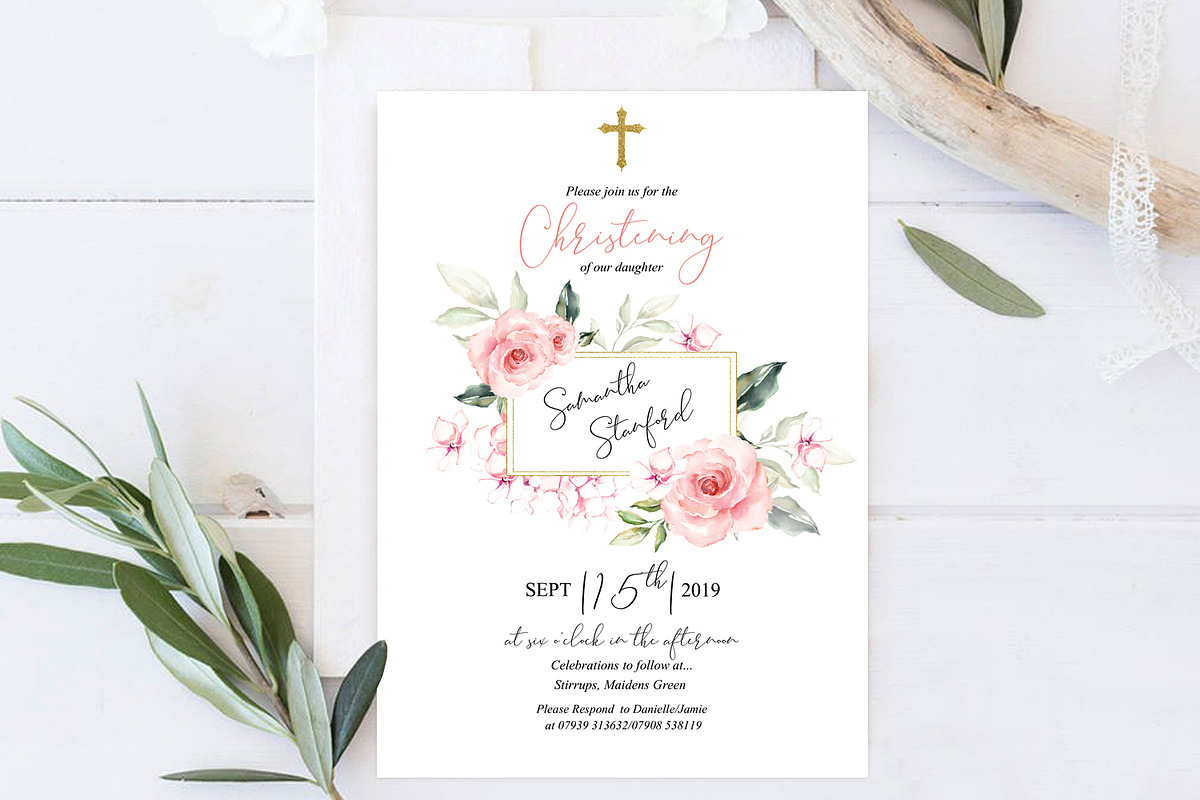 Christening Invitation Template, an Invitation Template by DreamsClipArt (Photo 4 of 4)