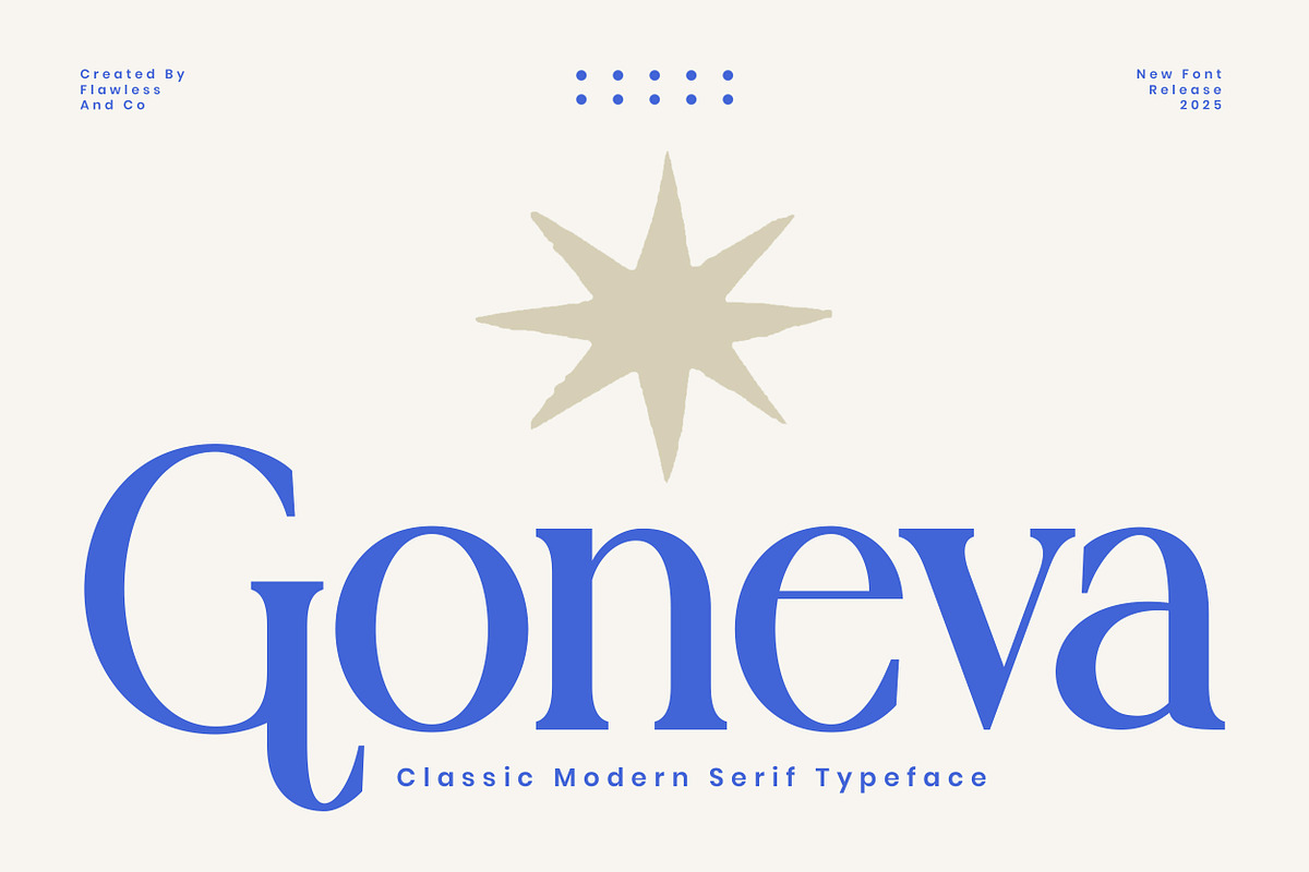 Goneva - Modern Serif Typeface Font, a Serif Font by Flawless And Co (Photo 1 of 10)