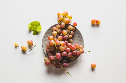Isolated grapes. Red grape