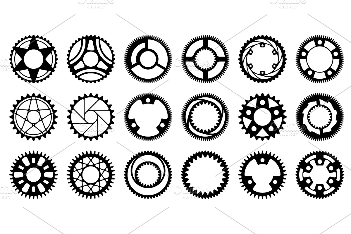 Bicycle cogwheel. Cyclic gear system, an Illustration by Frogella