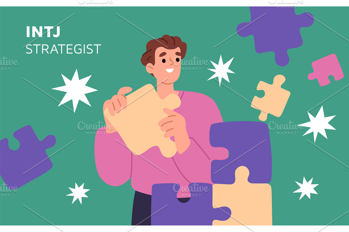 Mbti personality type. Man with, an Object Illustration by YummyBuum