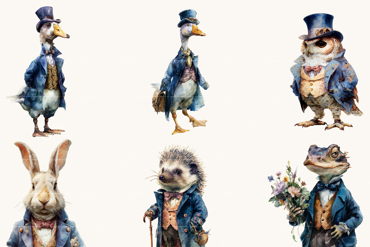 Victorian Animals Clipart Bundle, an Animal Illustration by Design Scotch (Photo 4 of 8)