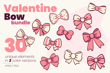 Valentine Bow Bundle | cute pink