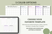 Undated Monthly Planner Template, a Stationery Template by Journal w Sushii (Thumbnail 2 of 4)