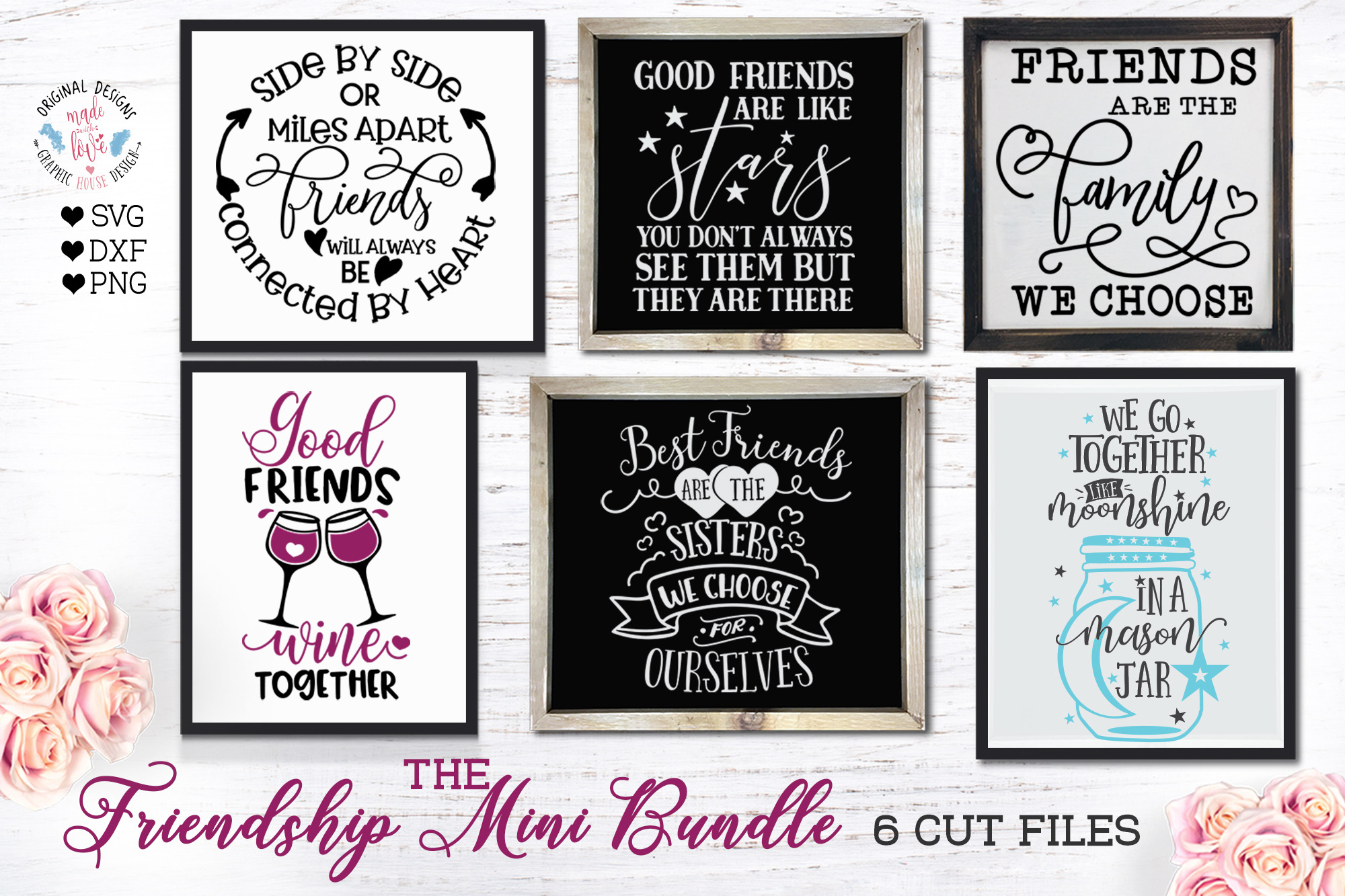 Best Friends Signs Mini Bundle, an Illustration by Graphic House Design P.C