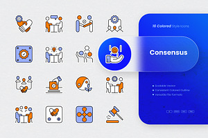 Consensus Colored Icons, an Outline Icon by cidcud_graphic