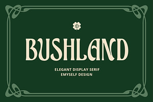 ED Bushland - Unique Display Serif, a Serif Font by Emyself Design