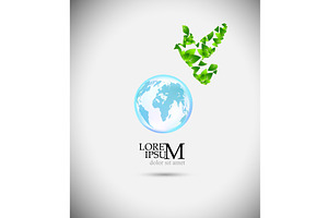 Dove made of green leaves and the, an Animal Illustration by Nenahliadava Design