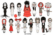 Halloween Costumes Party Girls Set, an Illustration by Dapper Dudell (Thumbnail 3 of 3)