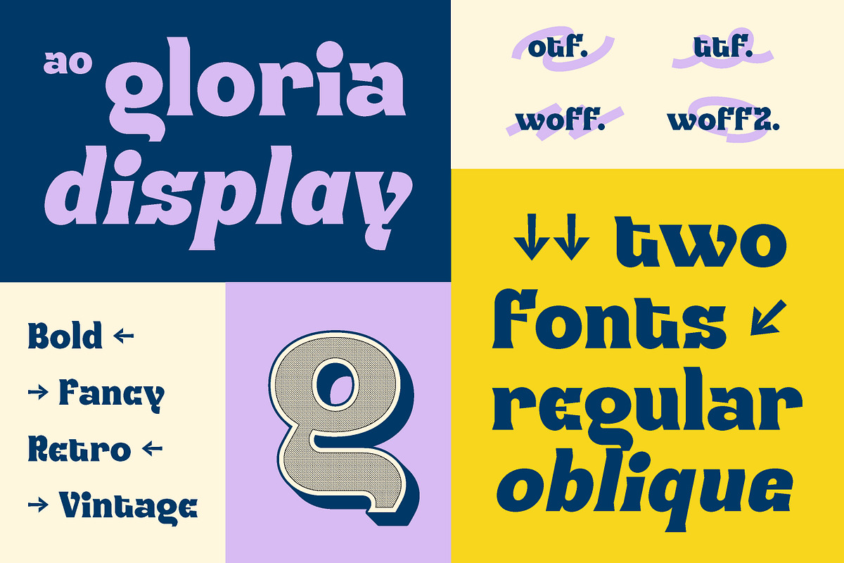 AO Gloria - Display Font, a Font by OwunStudio (Photo 1 of 21)