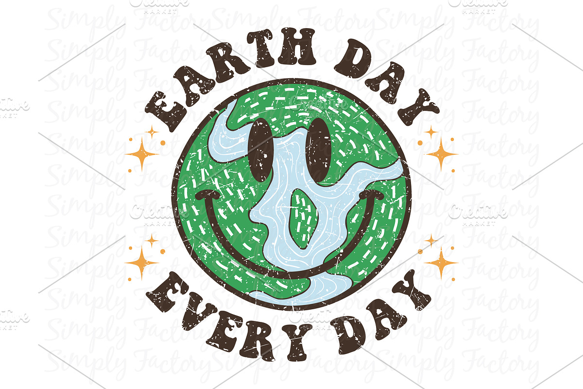 Retro Earth Day Every Day, a Decorative Illustration by Simply Factory (Photo 2 of 3)